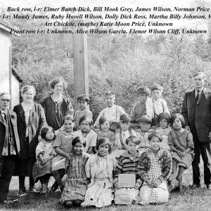 "1920s Finale School Picture with names" Photo provided by LIǦʷIŁDAX̌ʷ Research Centre