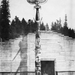 "Cape Mudge Totem Pole 1921_BCPM" Photo provided by LIǦʷIŁDAX̌ʷ Research Centre